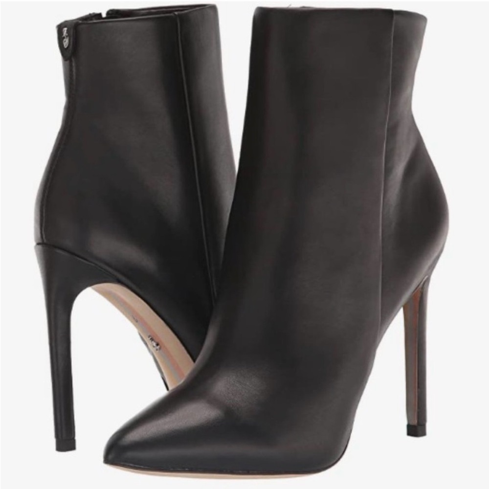 Sam Edelman Wrenley Leather Heeled Boots | Black | Size 11
